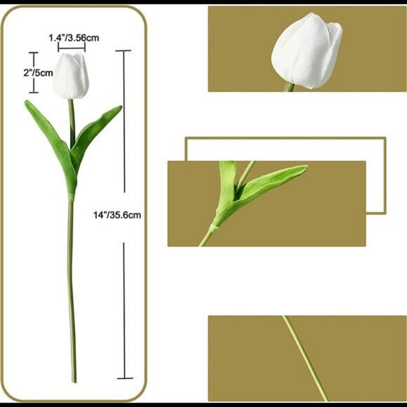 Artificial Tulip Flowers with Soft Latex Materials (White-30) - Picture 1 of 6